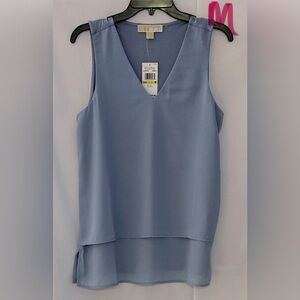 Michael Kors Women's Light Blue V-Neck Blouse